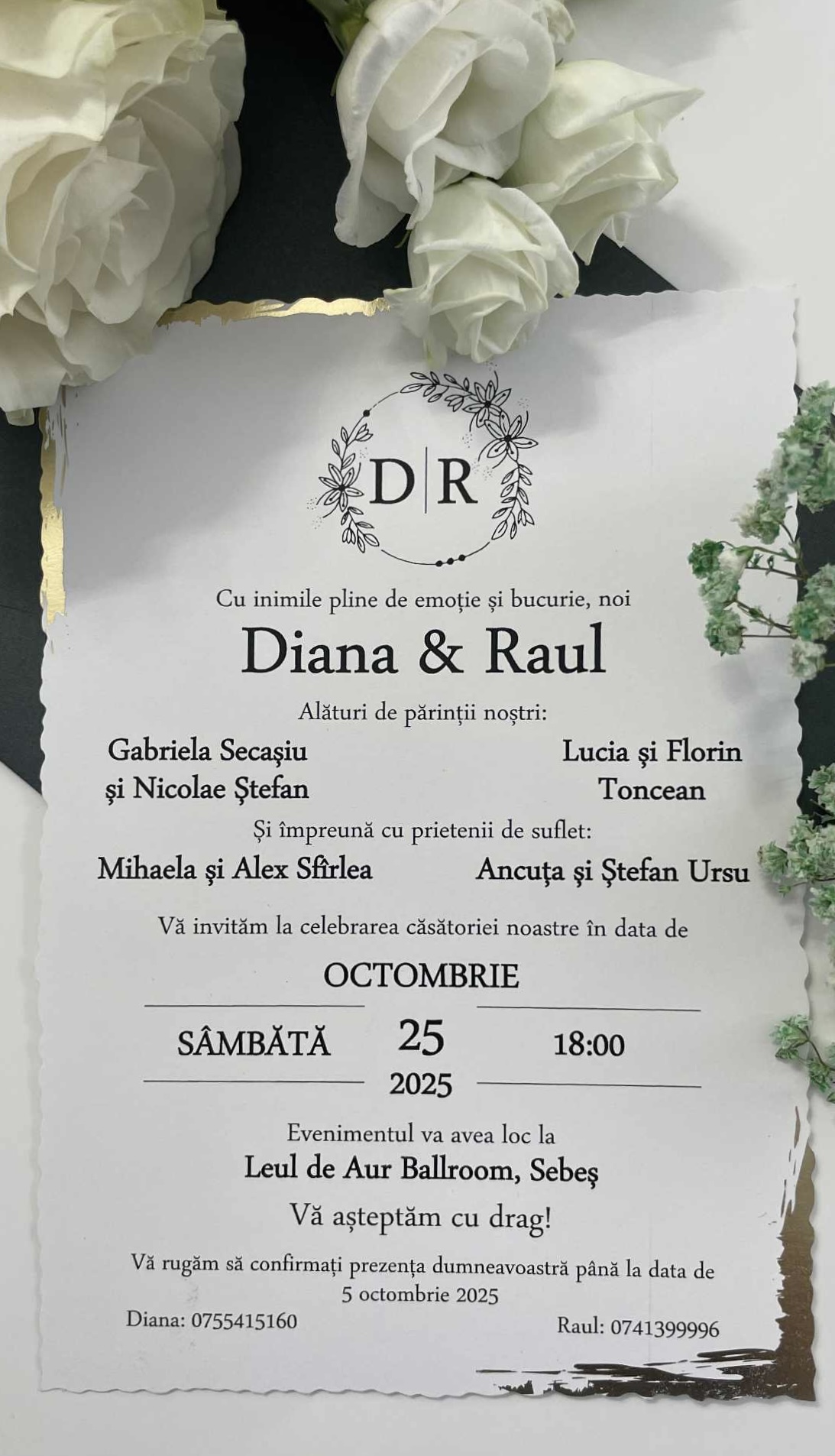 Paper wedding invitation